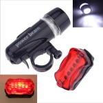 Set headlight and taillight, with leds, for bicycle, black color, type I, flashlight